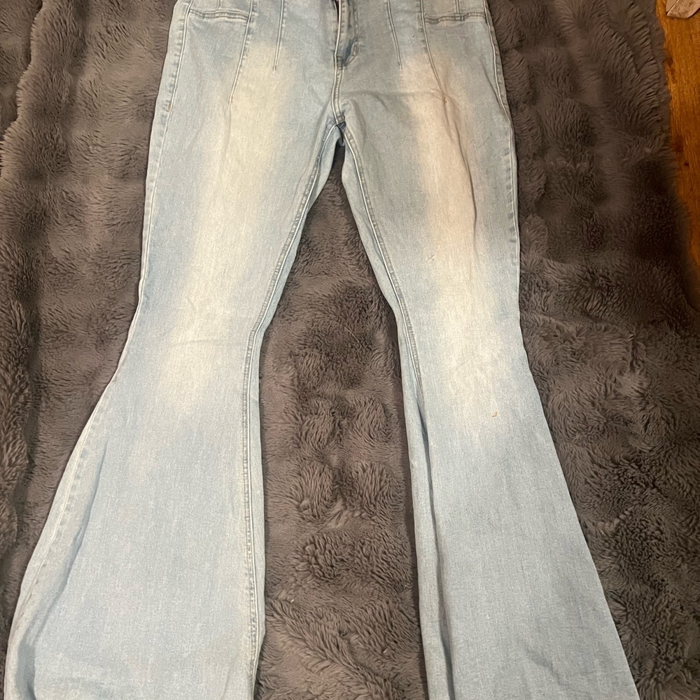 Women's Light Blue Flared Jeans